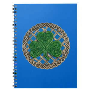 Blue Kleeblatt On Celtic Knots Spiral Notebook Notizblock