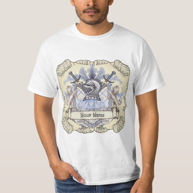 Blue Knight Familienwappen Nachname T - Shirt (Vorderseite)