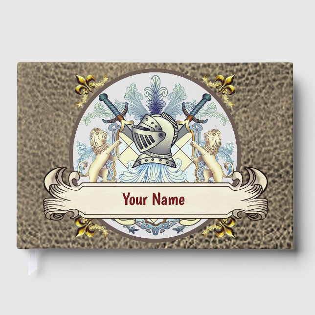 Blue Knight Familienwappen Surname Gästebuch (Vorderseite)