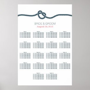 Blue Knot 18 Tables Hochzeitsdiagramm Poster