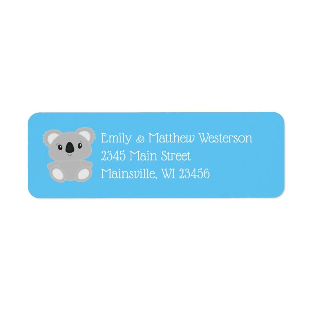 Blue Koala Bear Baby Dusche (Vorne)