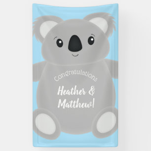 Blue Koala Bear Baby Dusche Banner