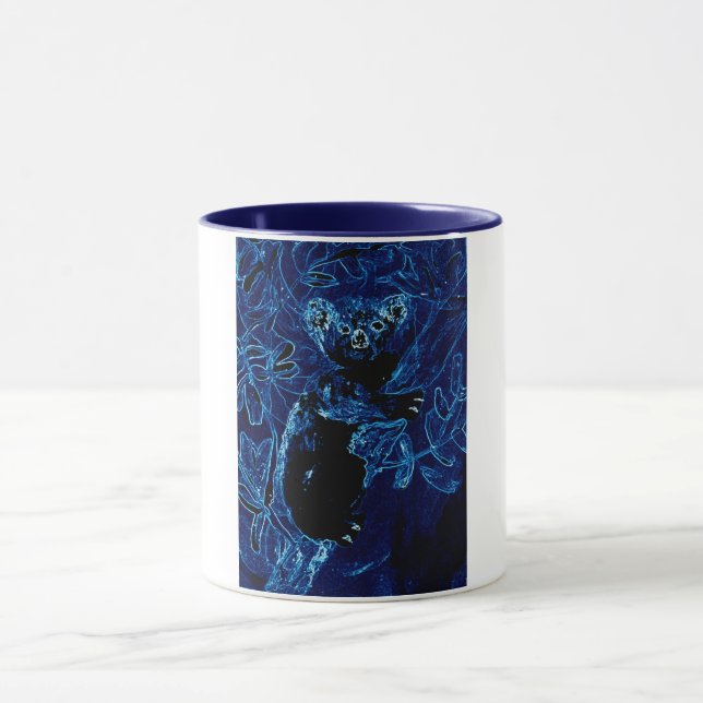Blue Koala Bear Tree Hug Tasse (Zentrum)