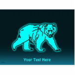 Blue Kodiak Bear Fotoskulptur Magnet<br><div class="desc">Ein helles, neonähnliches Rendering eines Kodiak Bären. Inspiriert durch die Nordlichter. Passen Sie Ihren eigenen Text an. Der Kodiak-Bär (ursus arctos middendorffi), eine Unterart des Braunen oder Grizzly, ist der größte Bär der Welt. Ein vollgewachsenes Männchen kann über 1, 50 m hoch sein, wenn es aufrecht auf seinen Hinterbeinen steht...</div>