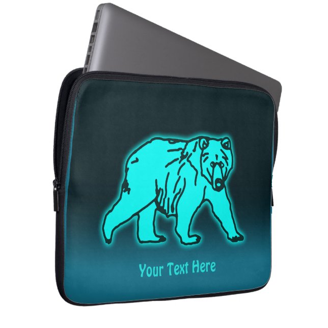 Blue Kodiak Bear Laptopschutzhülle (Vorne Rechts)