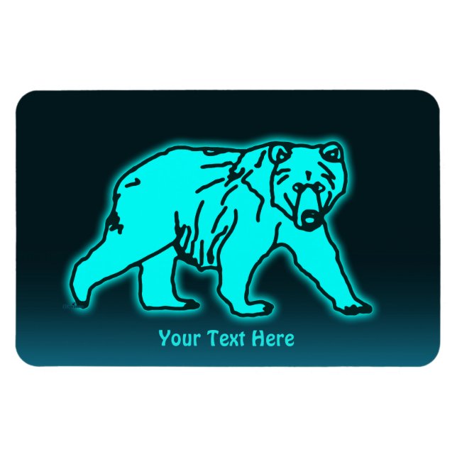 Blue Kodiak Bear Magnet (Horizontal)