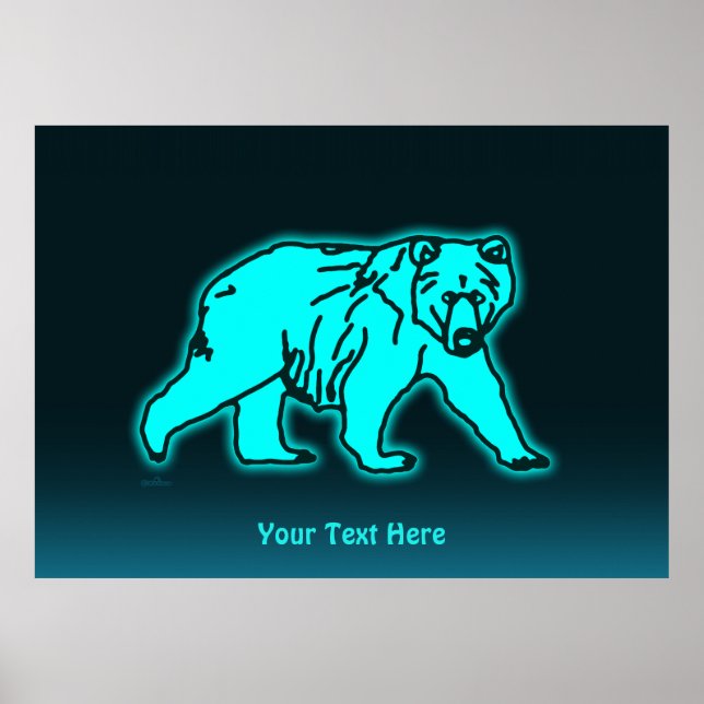 Blue Kodiak Bear Poster (Vorne)