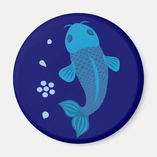 Blue Koi Fish Magnet (Vorne)
