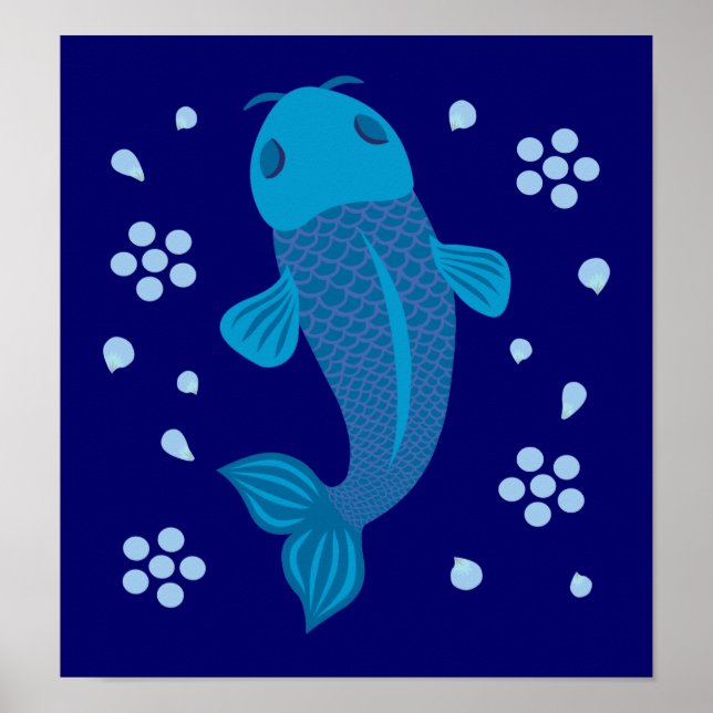 Blue Koi Fish Poster (Vorne)