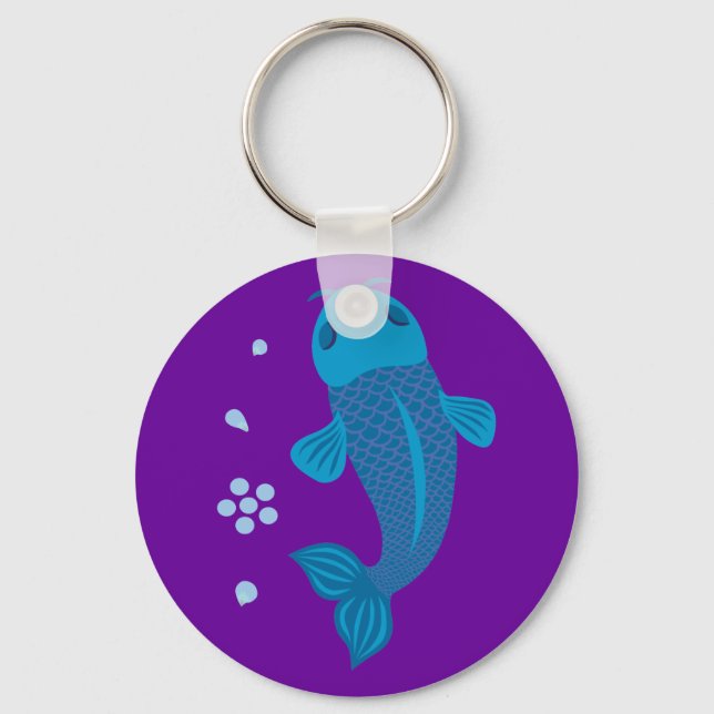 Blue Koi Fish Schlüsselanhänger (Vorderseite)