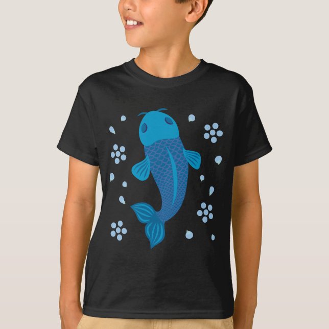 Blue Koi Fish T-Shirt (Vorderseite)