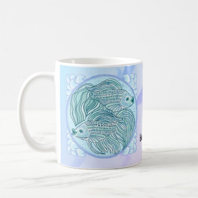 Blue Koi Fish Tasse (Links)