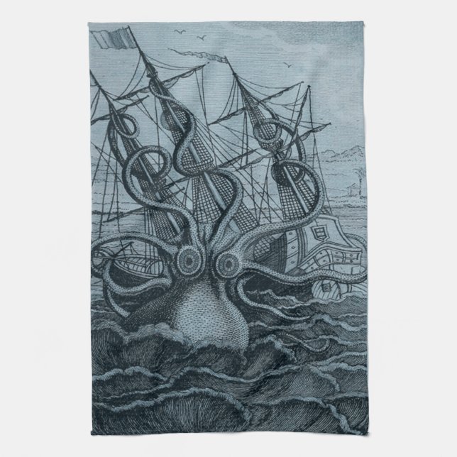Blue Kraken Kitchtuch Geschirrtuch (Vertikal)