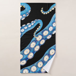Blue Kraken Octopus Tentacles Badhandtuch Set