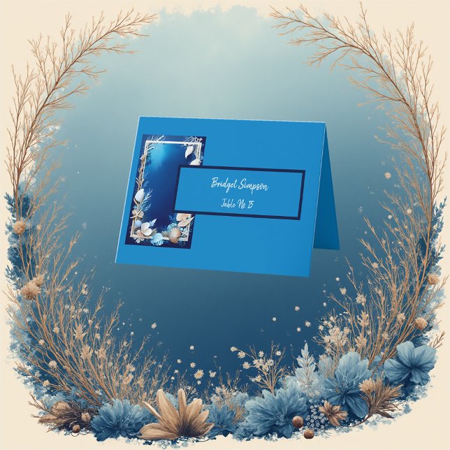 Blue Küstenvibe geklappt Dankeschön Karte (Von Creator hochgeladen)