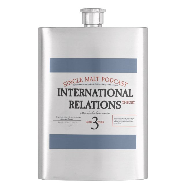 "Blue Label" Whiskey & IR Theorieflasche Flachmann (Vorderseite)