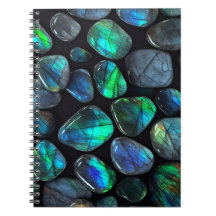 Blue Labradorite Crystals Gems Notebook Journal