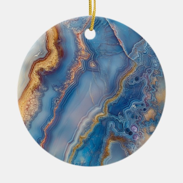 Blue Lace Agate Keramik Ornament (Vorne)