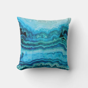 Blue Lace Agate Naturgemsteinstruktur Kissen