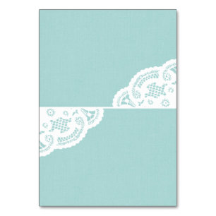 Blue Lace Doily Wedding Table Platzkarten Tischnummer