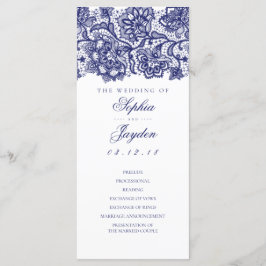 Blue Lace Elegante White Wedding Programs Programm