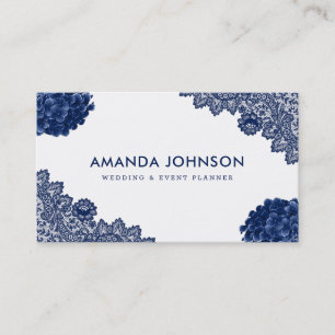 Blue Lace Hydrangea Floral Wedding Event Planner Visitenkarte
