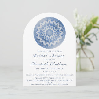 Blue Lace Mandala Bridal Shower Einladung