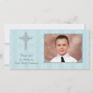 Blue Lace Religious Foto Card Dankeskarte
