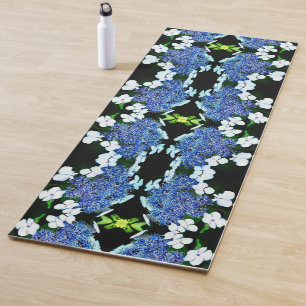 Blue Lacecap Hydrangea Blume Nah Abstrakt Yogamatte