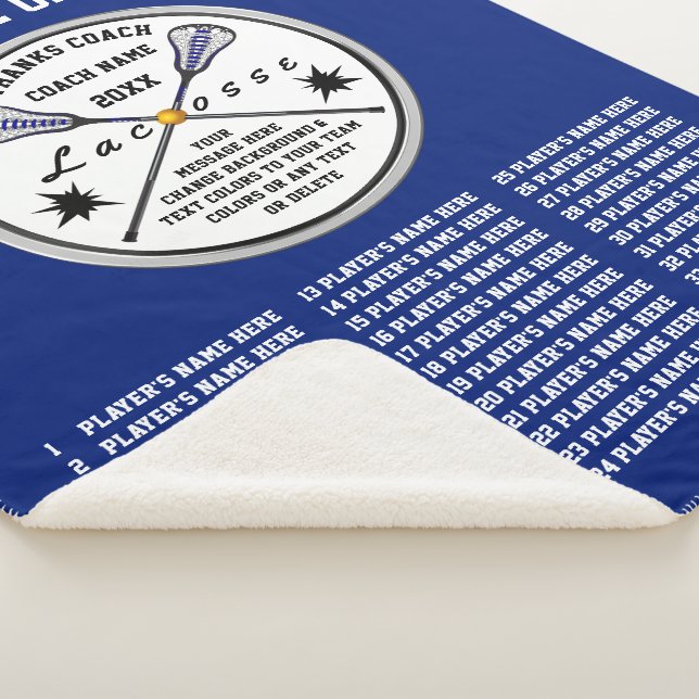 Blue Lacrosse Coach - Geschenke mit allen Spielern Sherpadecke (3/4)