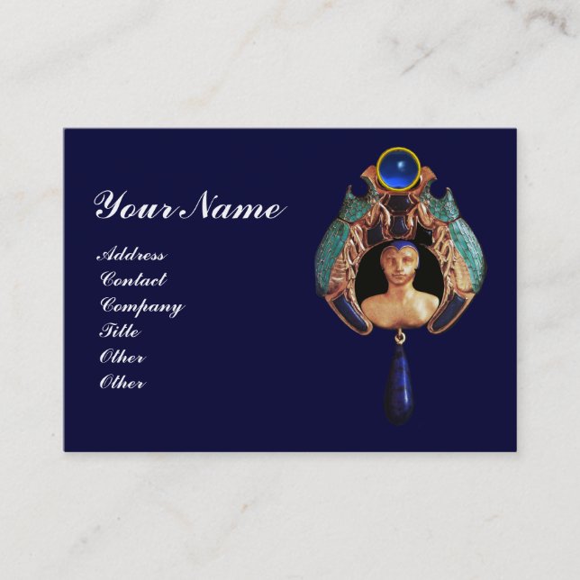 Blue Lady Bug, Lapis & Sapphire Gem Stone Monogram Visitenkarte (Vorderseite)