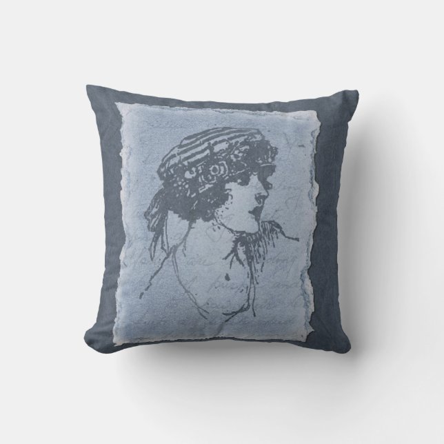Blue Lady Decorative Pillow Kissen (Vorderseite)