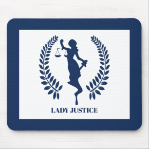 Blue Lady Justice Logo Mouse Pad Mousepad