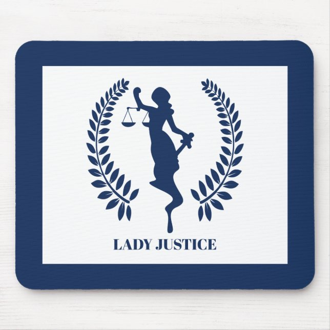 Blue Lady Justice Logo Mouse Pad Mousepad (Vorne)