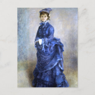 Blue Lady Parisienne Renoir Impressionist Paint Feiertagspostkarte
