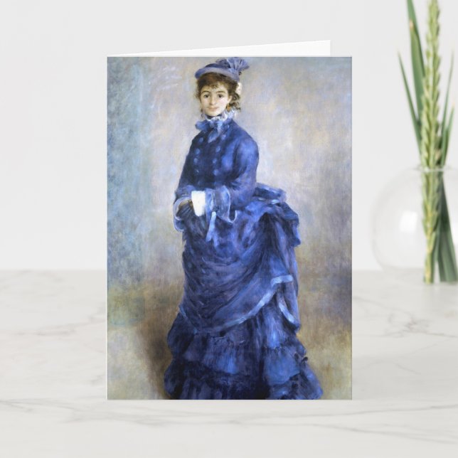 Blue Lady Parisienne Renoir Impressionist Paint Karte (Vorderseite)