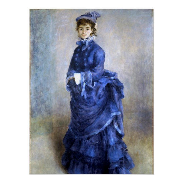Blue Lady Parisienne Renoir Impressionist Paint Poster (Vorderseite)