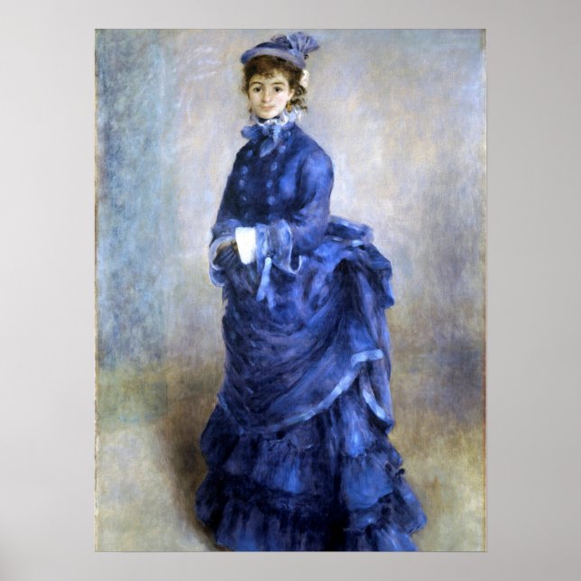 Blue Lady Parisienne Renoir Impressionist Paint Poster (Vorne)