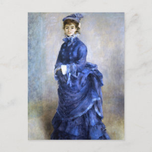 Blue Lady Parisienne Renoir Impressionist Paint Postkarte