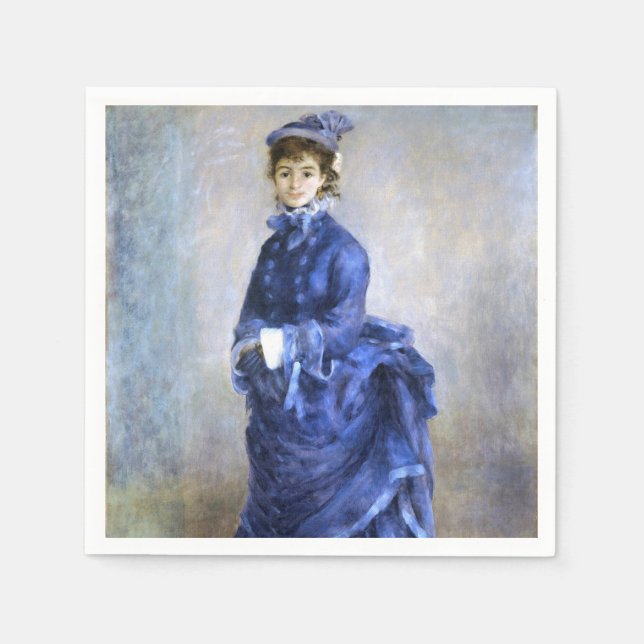 Blue Lady Parisienne Renoir Impressionist Paint Serviette (Vorderseite)