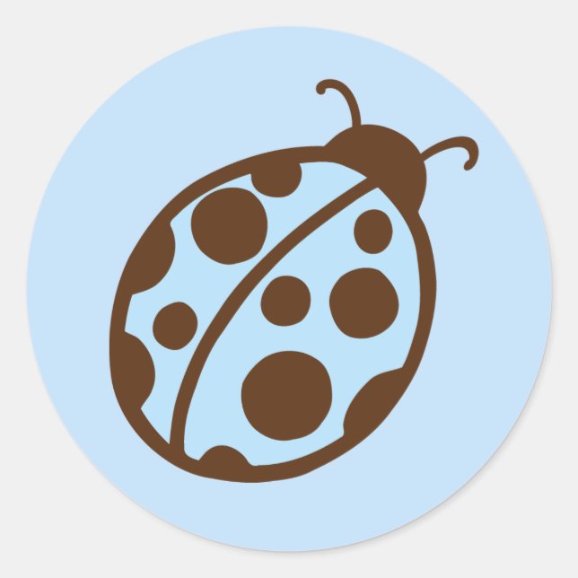Blue Ladybug Party Stickers (Vorderseite)