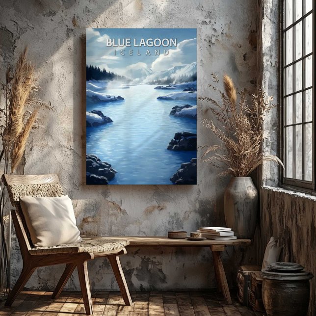 Blue Lagoon Iceland Destination Leinwanddruck (Blue Lagoon Iceland Destination Canvas Print by TinkPrints.)