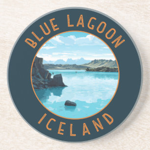 Blue Lagoon Island Distressed Circle Getränkeuntersetzer