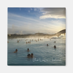Blue Lagoon Island Square Magnet
