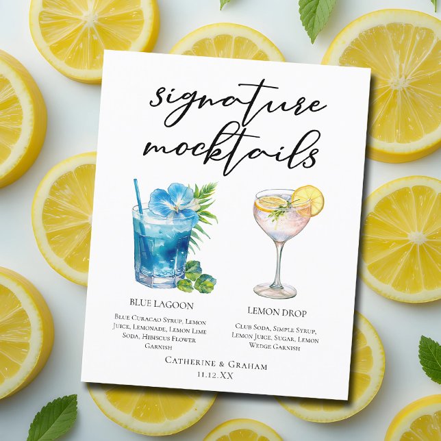 Blue Lagoon Lemon Drop Hochzeits-Mocktails-Menü (Von Creator hochgeladen)