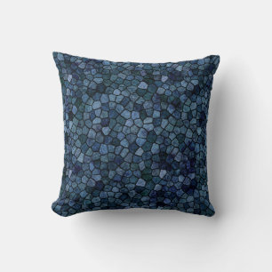 Blue Lagoon Midnight Cobbled Patchwork Terrazo Pat Kissen
