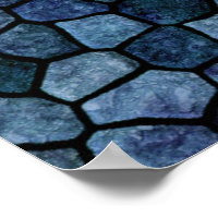 Blue Lagoon Midnight Cobbled Patchwork Terrazo Pat