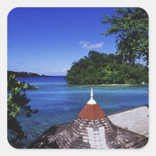 Blue Lagoon, Port Antonio, Jamaika Quadratischer Aufkleber
