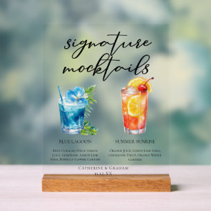 Blue Lagoon Sommer-Sonnenaufgang Strand Mocktails Acrylschild