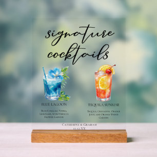 Blue Lagoon Tequila Sunrise Signature Cocktails Acrylschild
